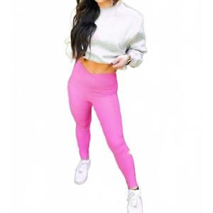 NEW BLAKELY max sculpt diagonal ribbed leggings in pink